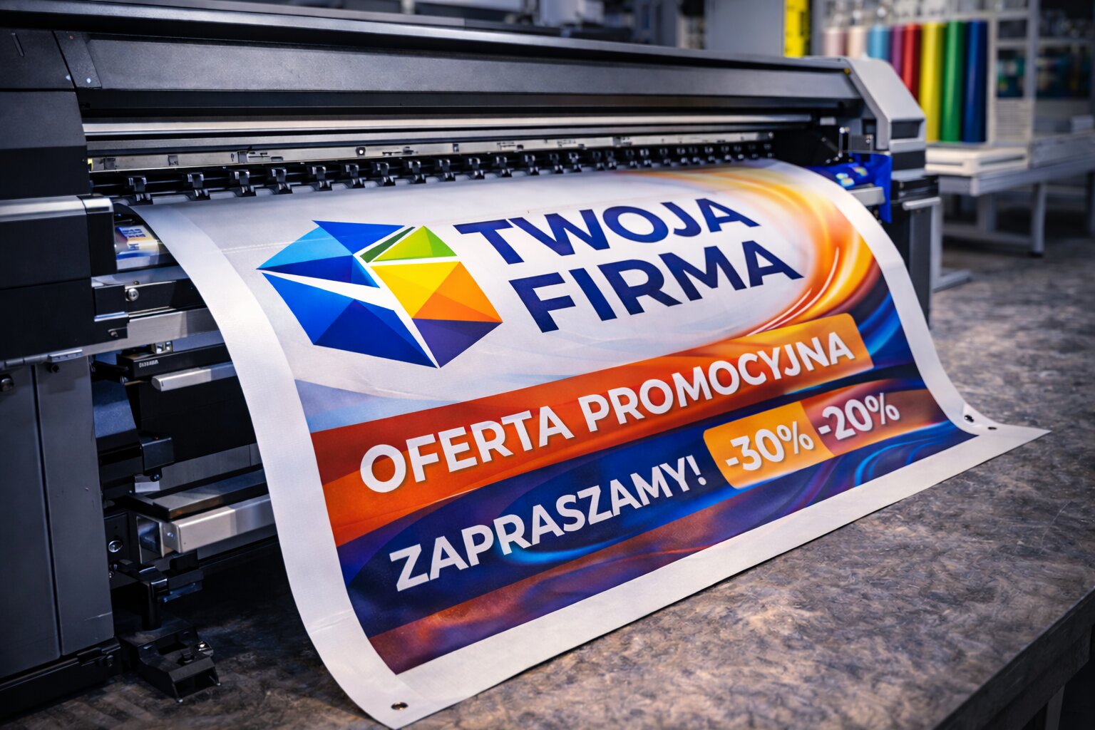 Druk banerów reklamowych w wysokiej jakości na nowoczesnych maszynach