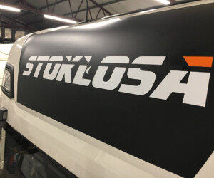 Stokłosa Naklejka z logo Stokłosa na samochodzie Scania