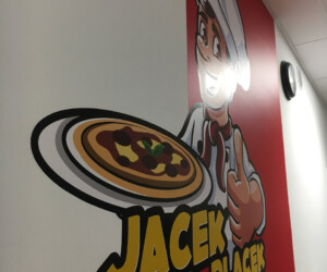 Jacek Placek Pizzeria Naklejka na ścianie z logo pizzerii Jacek Placek