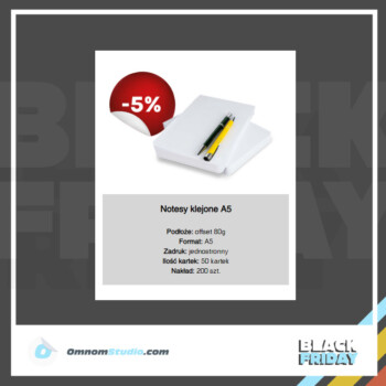 oferta promocyjna -5% na black friday na notesy klejone A5