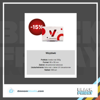 oferta promocyjna -15% na black friday na wizytówki kolorowe
